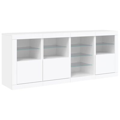 vidaXL Sideboard mit LED-Leuchten Weiß 164x37x67 cm