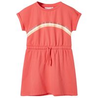 Kinderkleid mit Kordelzug Korallenrosa 92