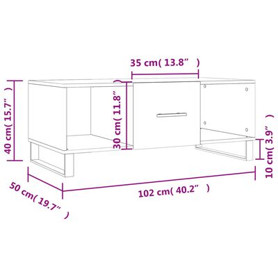 vidaXL Couchtisch Betongrau 102x50x40 cm Holzwerkstoff