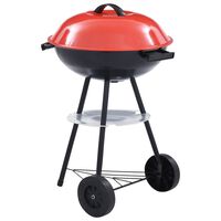 vidaXL Tragbarer Holzkohlegrill XXL mit Rädern 44 cm