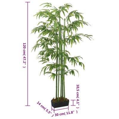 vidaXL Bambusbaum Künstlich 384 Blätter 120 cm Grün