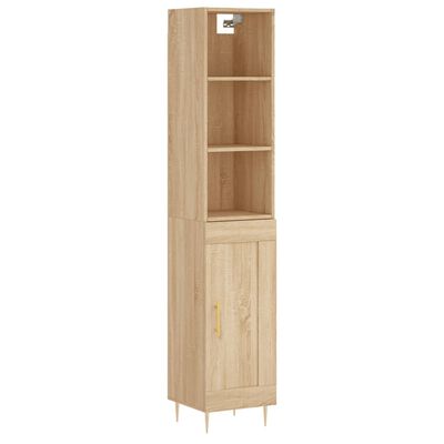 vidaXL Highboard Sonoma-Eiche 34,5x34x180 cm Holzwerkstoff