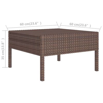 vidaXL 12-tlg. Garten-Lounge-Set mit Auflagen Poly Rattan Braun