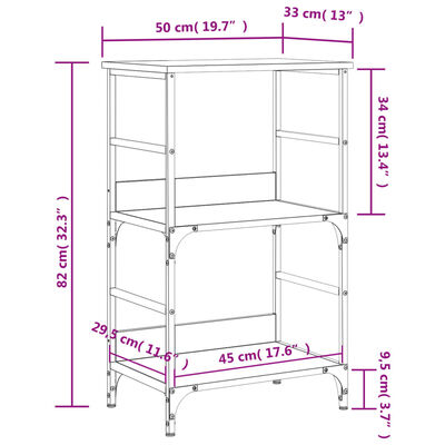 vidaXL Bücherregal Räuchereiche 50x33x82 cm Holzwerkstoff