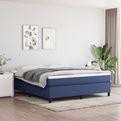 vidaXL Boxspringbett mit Matratze Blau 180x200 cm Stoff