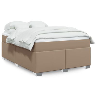 vidaXL Boxspringbett Matratze Cappuccino-Braun 140x200cm Kunstleder