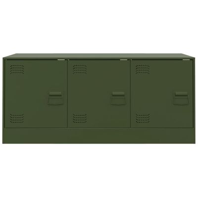 vidaXL TV-Schrank Olivgrün 99x39x44 cm Stahl