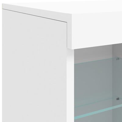 vidaXL Sideboard mit LED-Leuchten Weiß 163x37x67 cm