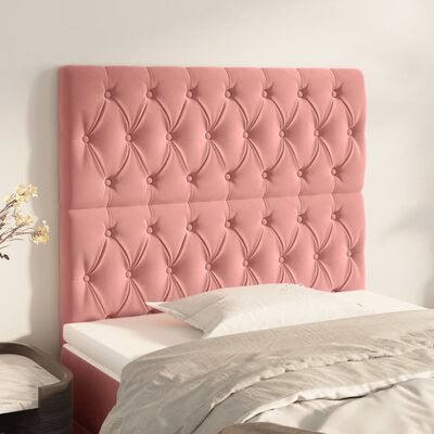 vidaXL Kopfteile 2 Stk. Rosa 100x7x78/88 cm Samt