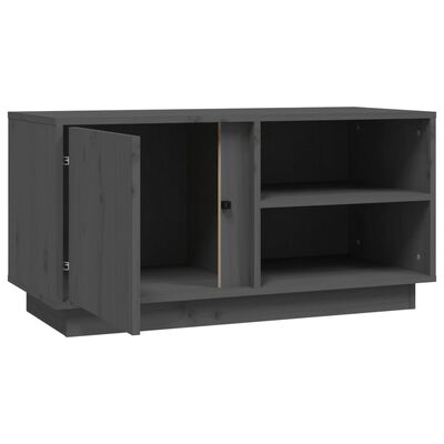 vidaXL TV-Schrank Grau 80x35x40,5 cm Massivholz Kiefer