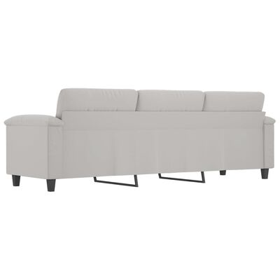 vidaXL 3-Sitzer-Sofa Hellgrau 210 cm Mikrofasergewebe