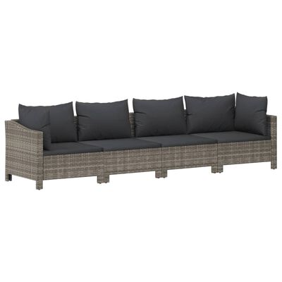 vidaXL 8-tlg. Garten-Lounge-Set mit Kissen Grau Poly Rattan