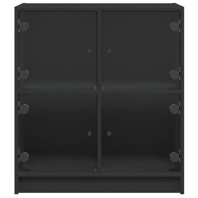 vidaXL Beistellschrank mit Glastüren Schwarz 68x37x75,5 cm