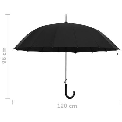 vidaXL Regenschirm Automatisch Schwarz 120 cm