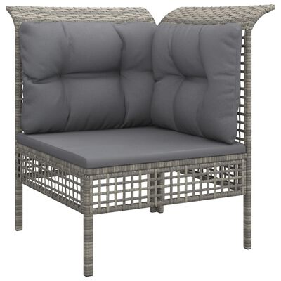 vidaXL 6-tlg. Garten-Lounge-Set mit Kissen Grau Poly Rattan