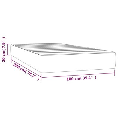 vidaXL Taschenfederkernmatratze Dunkelgrau 100x200x20 cm Stoff