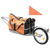 vidaXL Gepäck-Fahrradanhänger mit Tasche Orange und Schwarz