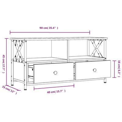 vidaXL TV-Schrank Schwarz 90x33x45 cm Holzwerkstoff & Eisen