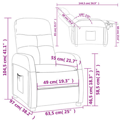 vidaXL Relaxsessel Dunkelbraun Stoff