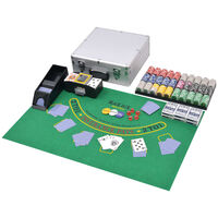 vidaXL Kombiniertes Poker/Blackjack Set mit 600 Laserchips Aluminium