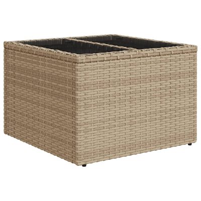 vidaXL 7-tlg. Garten-Sofagarnitur mit Kissen Beige Poly Rattan