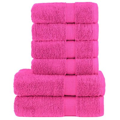 vidaXL 6 tlg. Premium-Handtuch-Set SOLUND Rosa 600 g/m²