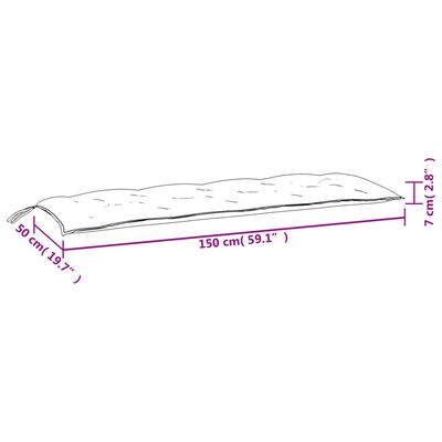 vidaXL Gartenbank-Auflagen 2 Stk. Blau&Weiß Gestreift 150x50x7cm Stoff