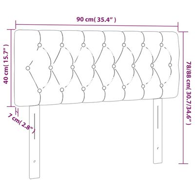 vidaXL Kopfteil Blau 90x7x78/88 cm Stoff