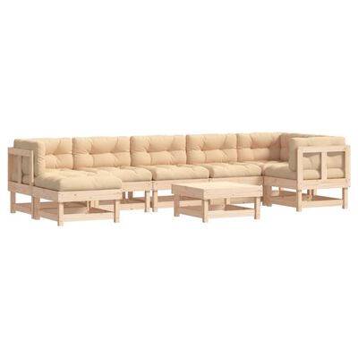 vidaXL 8-tlg. Garten-Lounge-Set mit Kissen Massivholz