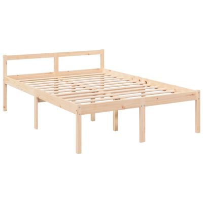 vidaXL Seniorenbett mit Kopfteil 140x190 cm Massivholz