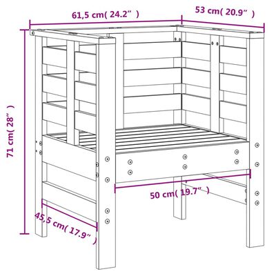 vidaXL Gartenstühle 2 Stk. 61,5x53x71 cm Massivholz Kiefer