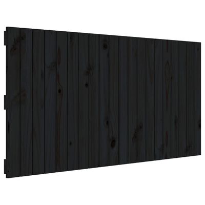 vidaXL Wand-Kopfteil Schwarz 127,5x3x60 cm Massivholz Kiefer