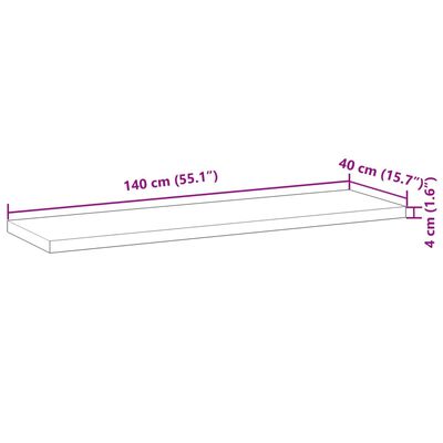 vidaXL Waschtischplatte Unbehandelt 140x40x4 cm Massivholz Akazie