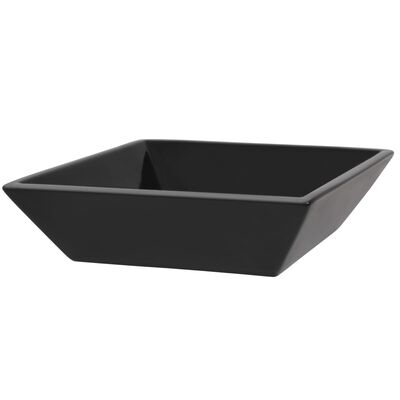 vidaXL Waschbecken Keramik Quadratisch Schwarz 41,5 x 41,5 x 12 cm