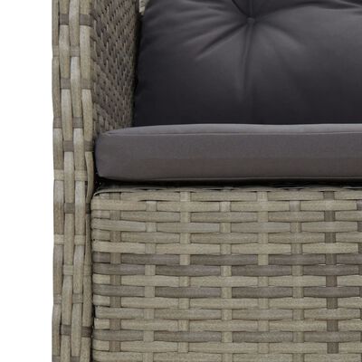 vidaXL 5-tlg. Garten-Lounge-Set mit Kissen Grau Poly Rattan