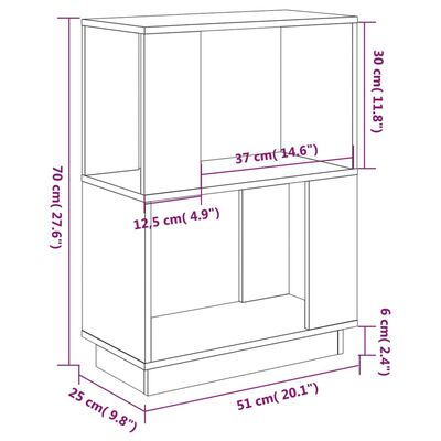 vidaXL Bücherregal/Raumteiler Schwarz 51x25x70 cm Massivholz Kiefer