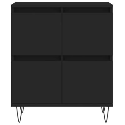 vidaXL Sideboards 2 Stk. Schwarz Holzwerkstoff