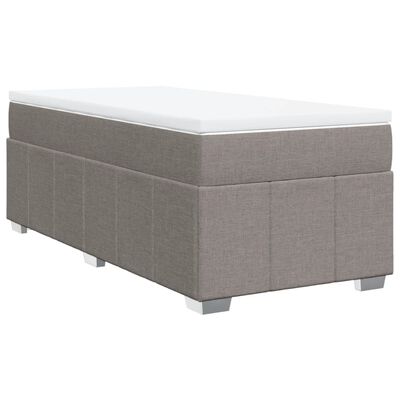 vidaXL Boxspringbett mit Matratze Taupe 90x190 cm Stoff