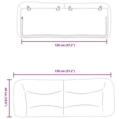 vidaXL Kopfteil-Kissen Braun 120 cm Kunstleder