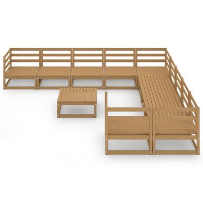 vidaXL 11-tlg. Garten-Lounge-Set Massivholz Kiefer