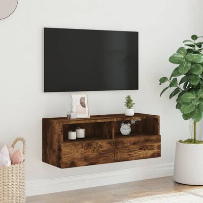 vidaXL TV-Wandschrank Räuchereiche 80x30x30 cm Holzwerkstoff