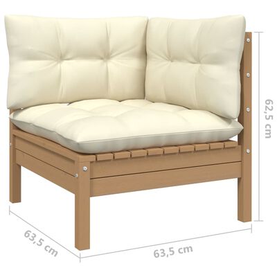 vidaXL 10-tlg. Garten-Lounge-Set mit Kissen Honigbraun Kiefernholz