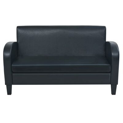 vidaXL Sofa 2-Sitzer Kunstleder Schwarz