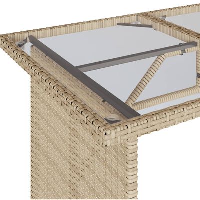 vidaXL 2-tlg. Garten-Essgruppe mit Kissen Beige Poly Rattan