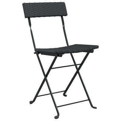 vidaXL Bistrostühle 8 Stk. Klappbar Schwarz Poly Rattan und Stahl