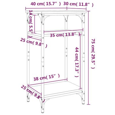 vidaXL Beistelltisch Schwarz 40x30x75 cm Holzwerkstoff