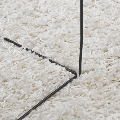 vidaXL Teppich Shaggy Hochflor Modern Creme 200x200 cm