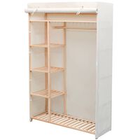 vidaXL Schrank Stoff und Kiefernholz 110 x 40 x 170 cm