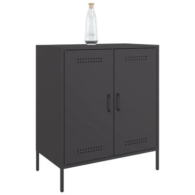 vidaXL Sideboard Schwarz 68x39x79 cm Stahl