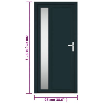 vidaXL Haustür Anthrazit 98x208 cm PVC